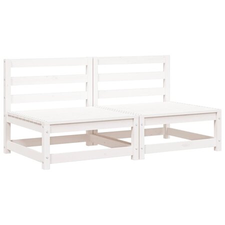 vidaXL Canapés de jardin sans accoudoirs 2 Pièces blanc bois pin massif