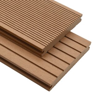vidaXL Panneaux de terrasse solides et accessoires WPC 10 m² 4 m Teck