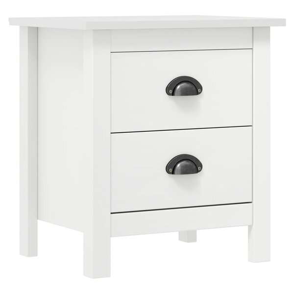 vidaXL Table de chevet Hill Blanc 46x35x49 5 cm Bois de pin solide