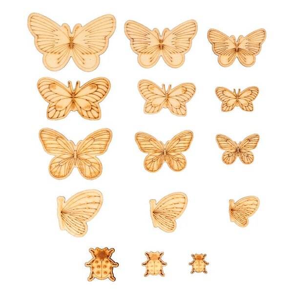 Set 21 Silhouettes Insectes Bois