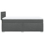 vidaXL Sommier à lattes de lit avec matelas Gris foncé 90x200 cm Tissu