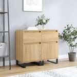 vidaXL Buffets 2 Pièces chêne sonoma 40x35x70 cm bois d'ingénierie