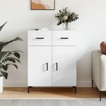 vidaXL Buffet Blanc brillant 69 5x34x90 cm Bois d'ingénierie