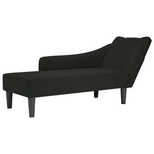 vidaXL Fauteuil long avec accoudoir droit noir velours