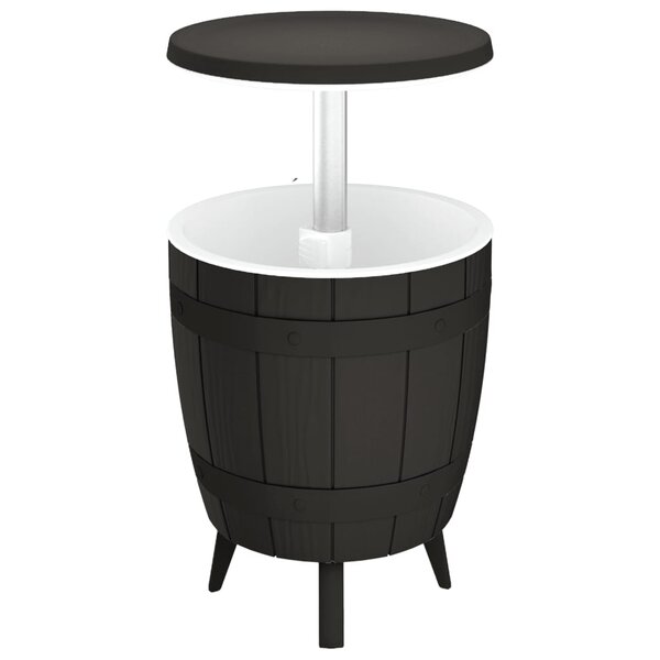 vidaXL Table à glacière 3 en 1 noir polypropylène