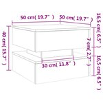 vidaXL Table basse avec lumières LED sonoma gris 50x50x40 cm
