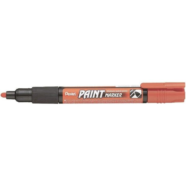 Marqueur permanent paint marker mmp20 pointe ronde moyenne orange x 12 pentel