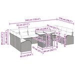 vidaXL Ensemble de canapés de jardin de 11 pièces avec coussins Noir Poly Rotin
