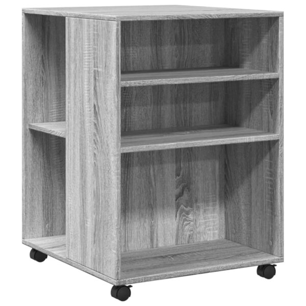 vidaXL Table d'appoint avec roues sonoma gris bois d'ingénierie