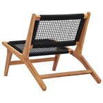 vidaXL Chaise longue avec repose-pied Bois de teck solide et corde