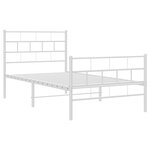 vidaXL Cadre de lit métal avec tête de lit/pied de lit blanc 100x190cm