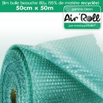 Lot de 20  rouleaux de film bulle d'air recycle largeur 50 cm x longueur 50 mètres - gamme air'roll green de la marque enveloppebulle
