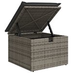 vidaXL Salon de jardin avec coussins 7 Pièces gris résine tressée