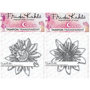 2 Tampons transparents - Passiflore 1 + Passiflore 2 - 9 5 x 6 5 cm