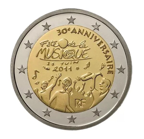 2 euros commémorative France 2011 - Fête de la Musique.