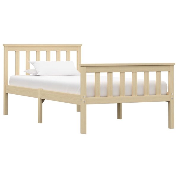vidaXL Cadre de lit bois clair bois de pin massif 100x200 cm
