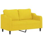 vidaXL Ensemble de canapés 2 Pièces avec coussins jaune clair tissu