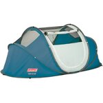 TENTE 2 PERSONNES COLEMAN GALIANO 2 BLEUE - imperméable 2000mm - 1 chambre - ultra compacte et legere - toile anti-uv - idéal festiv