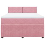 vidaXL Sommier à lattes de lit avec matelas Rose 140x200 cm Velours