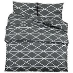 vidaXL Ensemble de housse de couette Gris 155x220 cm Coton