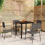 vidaXL Ensemble à manger de jardin 5 Pièces Gris