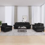 vidaXL Ensemble de canapés 3 Pièces avec coussins noir velours