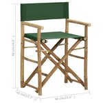 vidaXL Chaises pliables de directeur 2 Pièces Vert Bambou et tissu