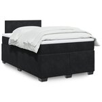 vidaXL Sommier à lattes de lit avec matelas Noir 120x200 cm Velours