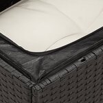 vidaXL Salon de jardin avec coussins 14 Pièces noir résine tressée