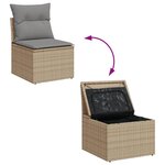 vidaXL Salon de jardin et coussins 14 Pièces mélange beige résine tressée
