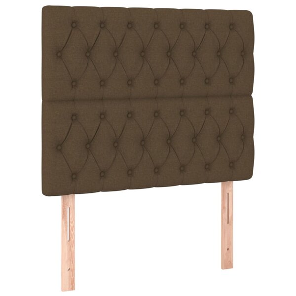 vidaXL Têtes de lit 2 Pièces Marron Foncé 90x7x78/88 cm Tissu