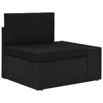 vidaXL Salon de jardin 6 Pièces Résine tressée Noir