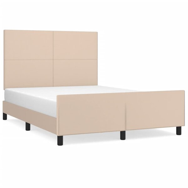 vidaXL Cadre de lit avec tête de lit Cappuccino 140x190 cm Similicuir
