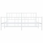 vidaXL Cadre de lit métal avec tête de lit/pied de lit blanc 183x213cm
