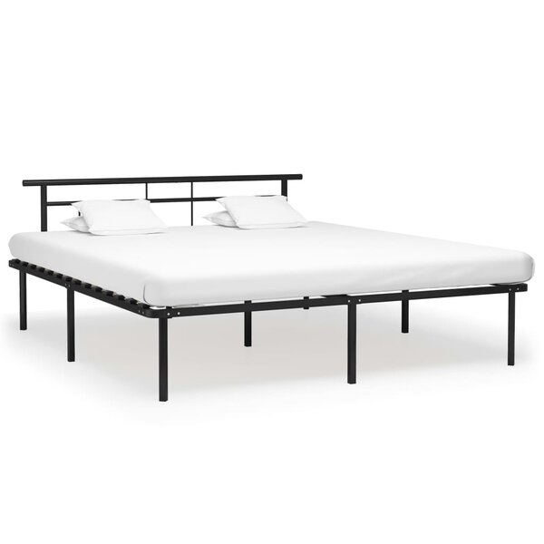 vidaXL Cadre de lit Noir Métal 200x200 cm