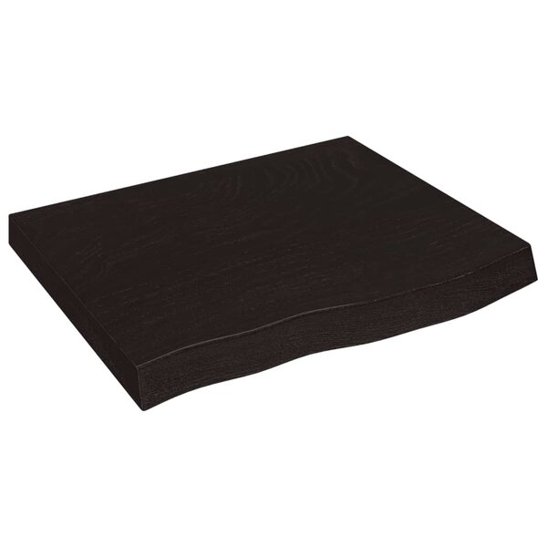 vidaXL Dessus de table marron foncé bois chêne massif traité