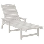 vidaXL Transat Blanc 53x162x98.5 cm HDPE