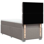 vidaXL Sommier à lattes de lit avec matelas Taupe 100x200 cm Tissu