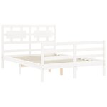 vidaXL Cadre de lit avec tête de lit blanc 120x200 cm bois massif