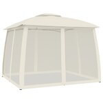 vidaXL Tonnelle avec double toit et parois en filet crème acier