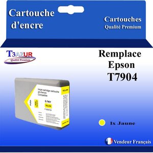 Cartouche Compatible pour Epson WF4630DWF WF4640DTWF remplace Epson T7904 / T7914 (79XL) Jaune - T3AZUR