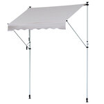 Store banne manuel rétractable 4L x 1,2l m inclinaison et hauteur réglable installation rapide métal alu polyester anti-UV crème