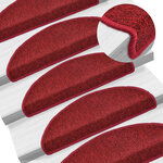 vidaXL Tapis d'escalier 10 Pièces 65x24x4 cm Rouge bordeaux