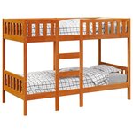 vidaXL Lit superposé cire marron 80x200 cm bois de pin massif