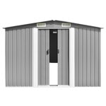 vidaXL Abri de jardin Gris 257x779x181 cm Acier galvanisé