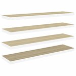 vidaXL Étagères flottantes 4 Pièces Chêne et blanc 90x23 5x3 8 cm MDF