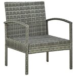 vidaXL Salon de jardin 4 Pièces avec coussins résine tressée gris