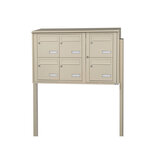 Bloc collectif Leabox 3x2 grade 3 simple face extérieur fixation sur pieds à sceller ivoire ral 1015 finition brillante