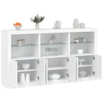 vidaXL Buffet avec lumières LED blanc 181 5x37x100 cm