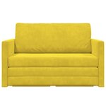 vidaXL Canapé de sol 2-en-1 Jaune 124x204x61 cm Velours